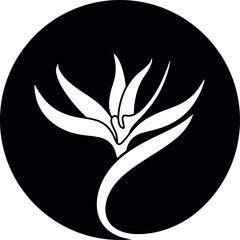 Obraz premium Bird of Paradise logo. Isolated bird of paradise on white background