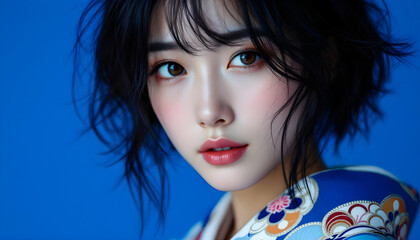 Fototapeta premium ファンタジーストーリー（ウルトラブルーの色彩を纏った女性）