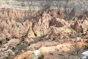 Rock formations of the Red Valley (Valley of Roses), Cappadocia, Turkey 