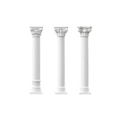 Obraz premium Classical White Columns Displaying Greek Architectural Elegance