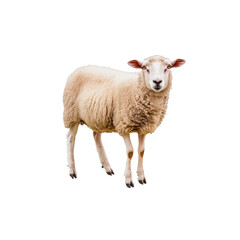 Obraz premium Cute Sheep Standing in a Studio Environment with Soft Wool Coat