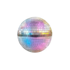 Obraz premium Shimmering Mirror Ball Reflecting Colorful Lights for Parties