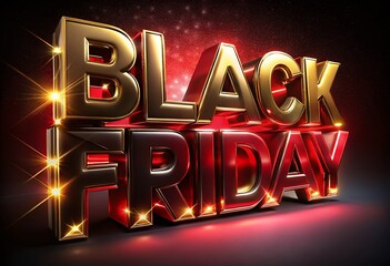 Black Friday Text 3D design for colorful advertising, banners, leaflets and flyers.