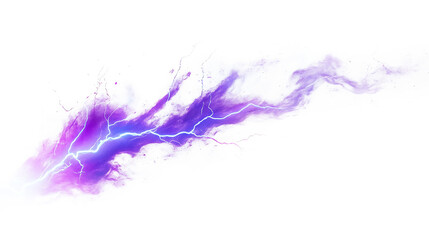 Electric blue with purple lightning bolt streaks on white & transparent a background.