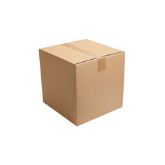 Brown Cardboard Box Isolated on White Background for Packing Needs