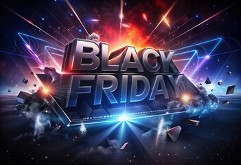 Black Friday Text 3D design for colorful advertising, banners, leaflets and flyers.
