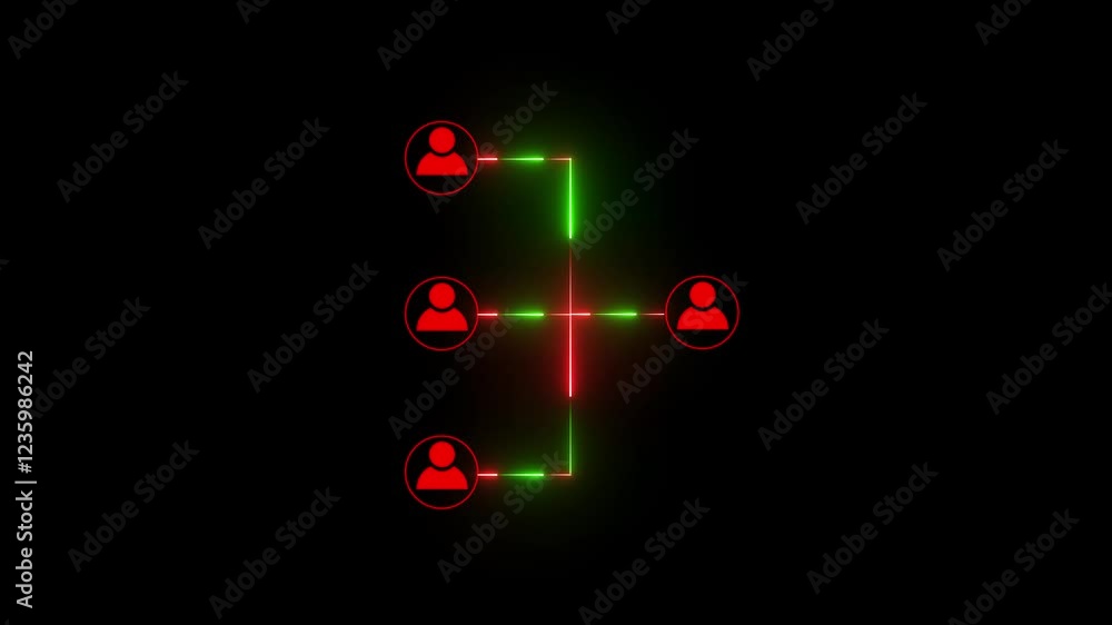 Aufkleber animation of network of connections and white man icons global network connections and social networ