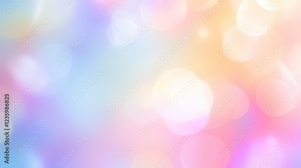 Poster colorful pastel background with soft bokeh effect for use in design projects, marketing materials, a