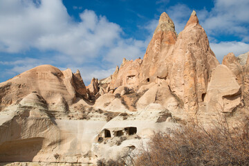 Rock formations of the Red Valley (Valley of Roses), Cappadocia, Turkey 