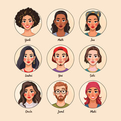 set of cartoon people
