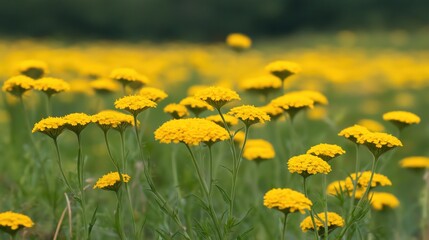 Obraz premium Vibrant Yellow Wildflower Meadow in Soft Focus