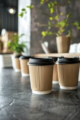 A Zero Waste Products. Set of Recycle Coffee Cup.