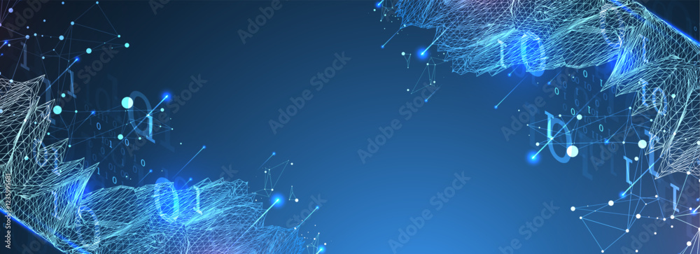 Poster big data. abstract digital futuristic vector illustration on technology background. data mining and 