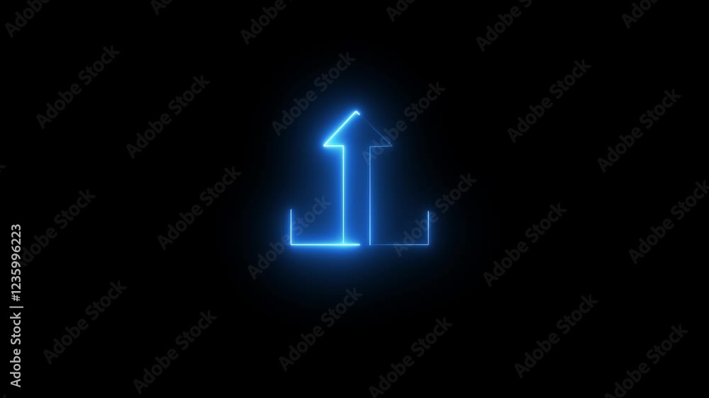 Poster abstract direction neon arrow sign icon animation arrow animation black background 4k animation icon