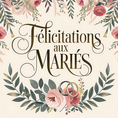 Fototapeta premium félicitations aux mariés