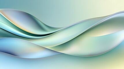 Fototapeta premium A soft gradient abstract backdrop transitioning from dark blues to light greens, with gentle curves and smooth transitions