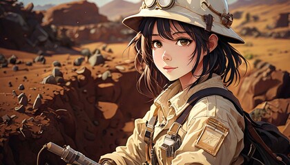 遺跡の発掘作業をする考古学者のイメージ