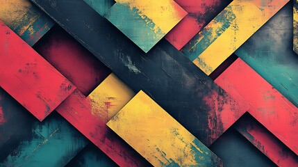 Abstract geometric colorful layered shapes