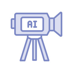 Ai Video lineal color icon, vector, pixel perfect, illustrator file 
