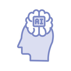 Artificial Brain lineal color icon, vector, pixel perfect, illustrator file 
