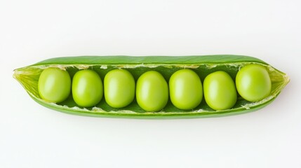 Fresh green peas in their pod, vibrant and healthy.