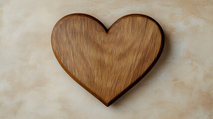 Wooden Heart Shape on Textured Background for Love and Romance