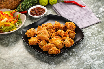 Golden crispy Breaded calamari snack