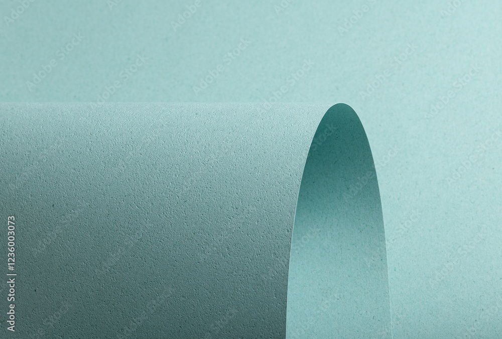 Poster a pastel blue textured paper background with punched and perforated details, featuring soft shadows 