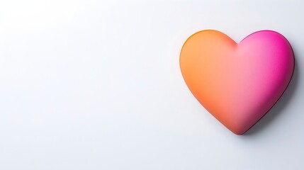 Gradient Heart Shape on White Background for Love and Romance Themes