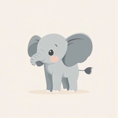 Fototapeta premium Cute baby elephant cartoon illustration
