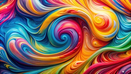 Abstract Swirling Canvas of Vivid Hues and Dynamic Spirals