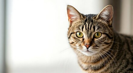 Obraz premium Pet animal front image of cat white background.