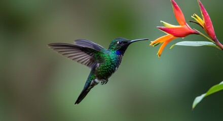 Fototapeta premium hummingbird feeding on a flower