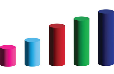 3d rendered illustration of a set of arrows graph bar	