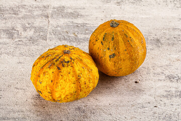 Decorative yelow pampkin seasonal vegetables