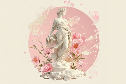 Statue of a Greek goddess Aphrodite. Digital artwork. Generative AI
