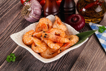 Steamed red prawn with spices