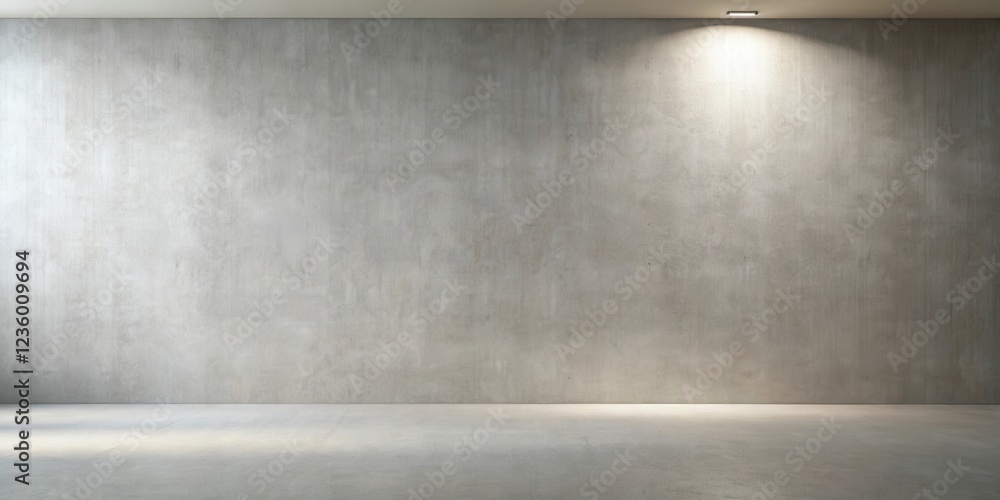 Aufkleber a concrete wall with a single spot light casting a soft beam on the surface
