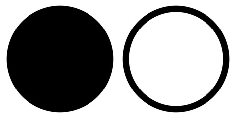 Set of black circle icon. Vector round symbols