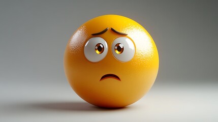 Fototapeta premium 3D Sad Emoji, Digital Illustration, Emotion, Expression, Graphic Design, Use for Digital Communication