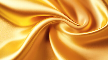 Fototapeta premium A luxurious golden fabric with smooth folds and a glossy finish, ideal for high-end branding projects