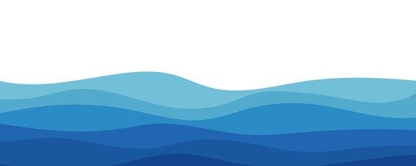 Blue Ocean Waves Abstract Background with Gradient Colors	