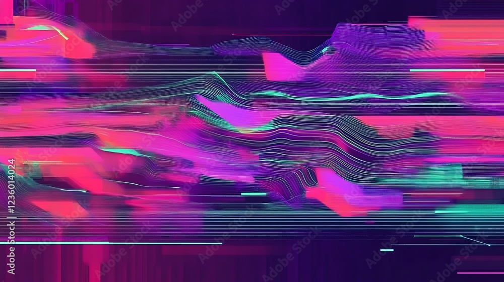 Aufkleber Abstract digital art with vibrant colors and motion blur. Possible use Background for websites or digital design projects