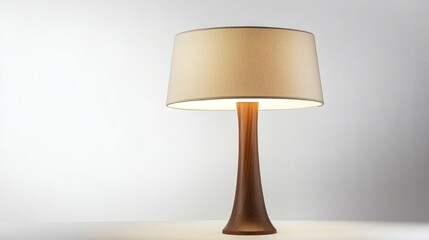 Modern Wooden Table Lamp with Beige Shade - Interior Lighting Design