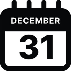 December 31 calendar icon design vector illustration