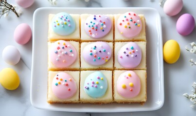 Fototapeta premium Easter Egg Sugar Cookie Bars, Generative AI