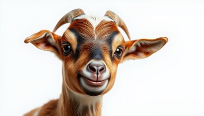 Fototapeta premium Adorable Baby Goat Portrait: A Delightful Close-Up