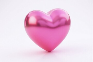 Fototapeta premium heart shaped object with glossy surface bright pink color