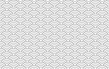 Japanese wave seamless pattern  Chinese seamless background. Traditional Asian ornament on white background.
