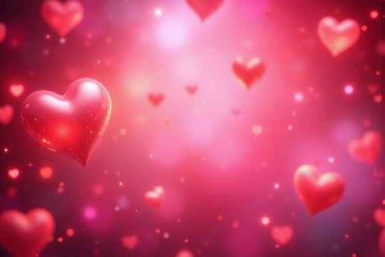 hearts in various sizes scattered gradient background
